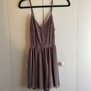Silence & Noise Medium Velvet Purple Romper Urban Outfitters